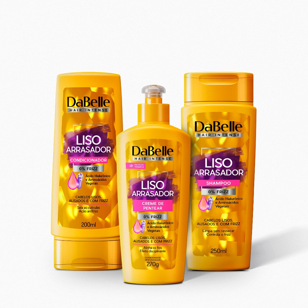 Kit Básico Liso Arrasador Dabelle Hair - 3 Produtos em Oferta na Shopee