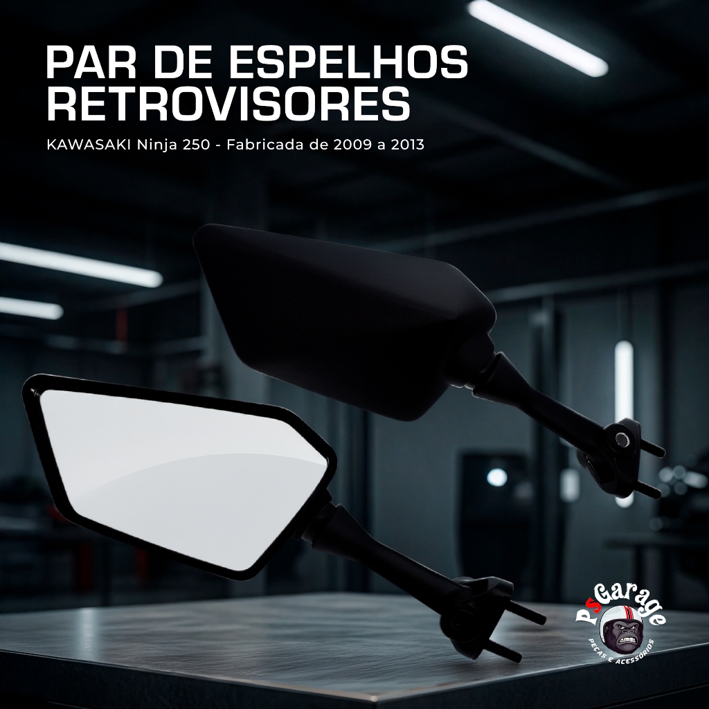 Espelhos Retrovisor Kawasaki Ninja 250r Par — imagem 2 de 2