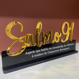 Frase Salmo 91 Aquele que Habita 25x11 cm Acrílico Espelhado Decoração moderno em Oferta na Shopee