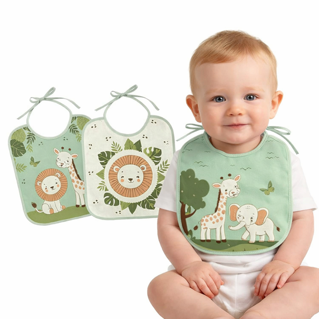 Kit 3 Babadores Algodão Impermeável Conforto Menino E Menina