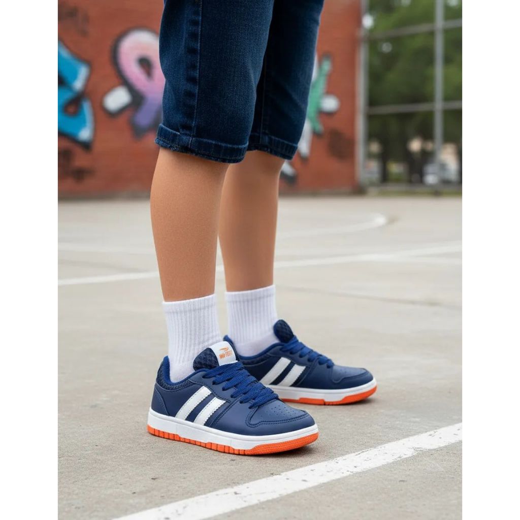 Tênis Casual Infantil Menino Dia A Dia Listras Nid Feet