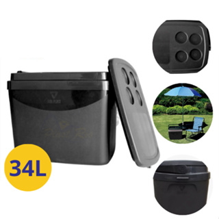 Caixa Térmica Cooler Resistente C/ Alça 34 Litros Preta Porta Copo Praia Camping 50Latas ou 7garrafa em Oferta na Shopee