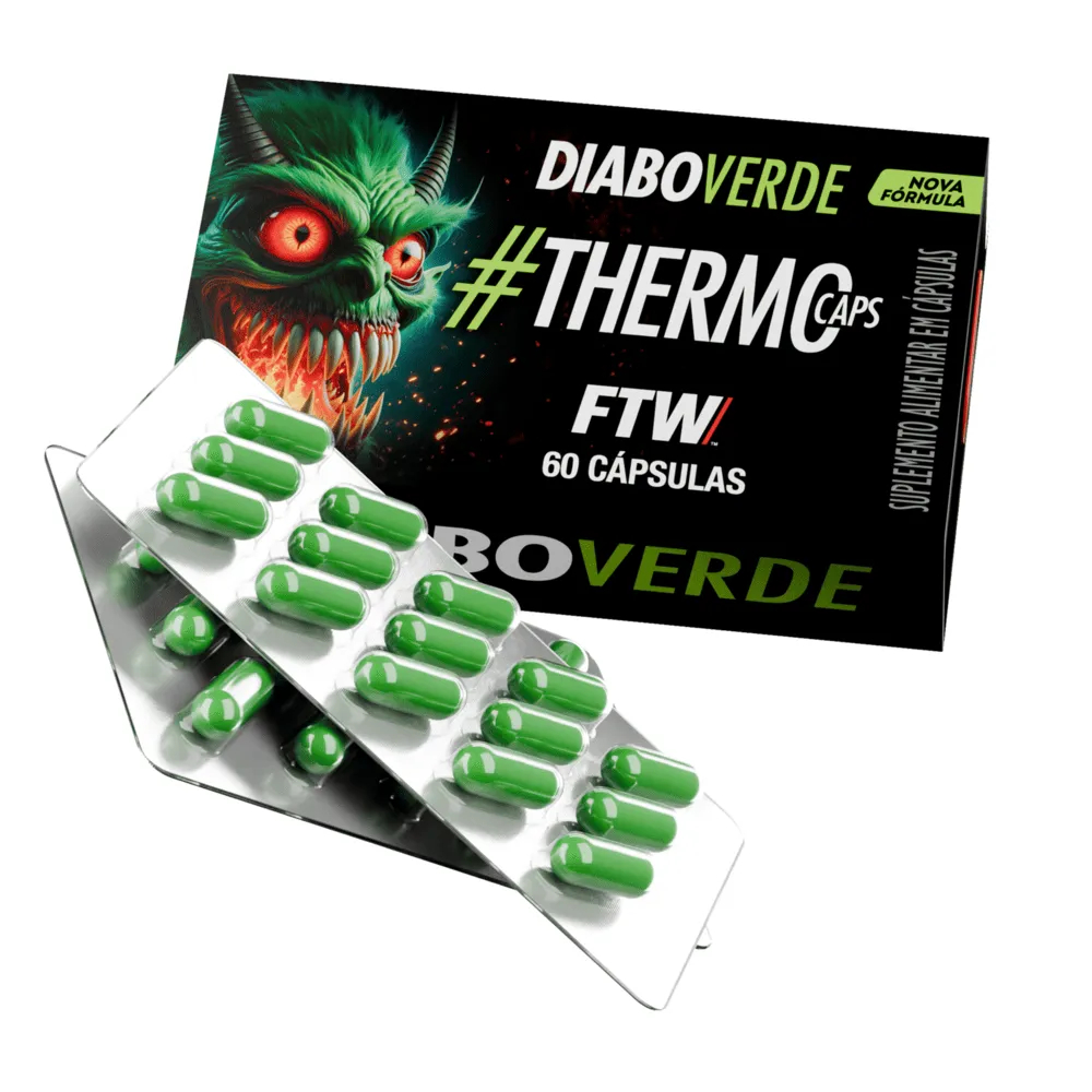 FTW Diabo Verde #ThermoCaps Blister 60 Cáps Termogênico Com 200mg Cafeína em Oferta na Shopee