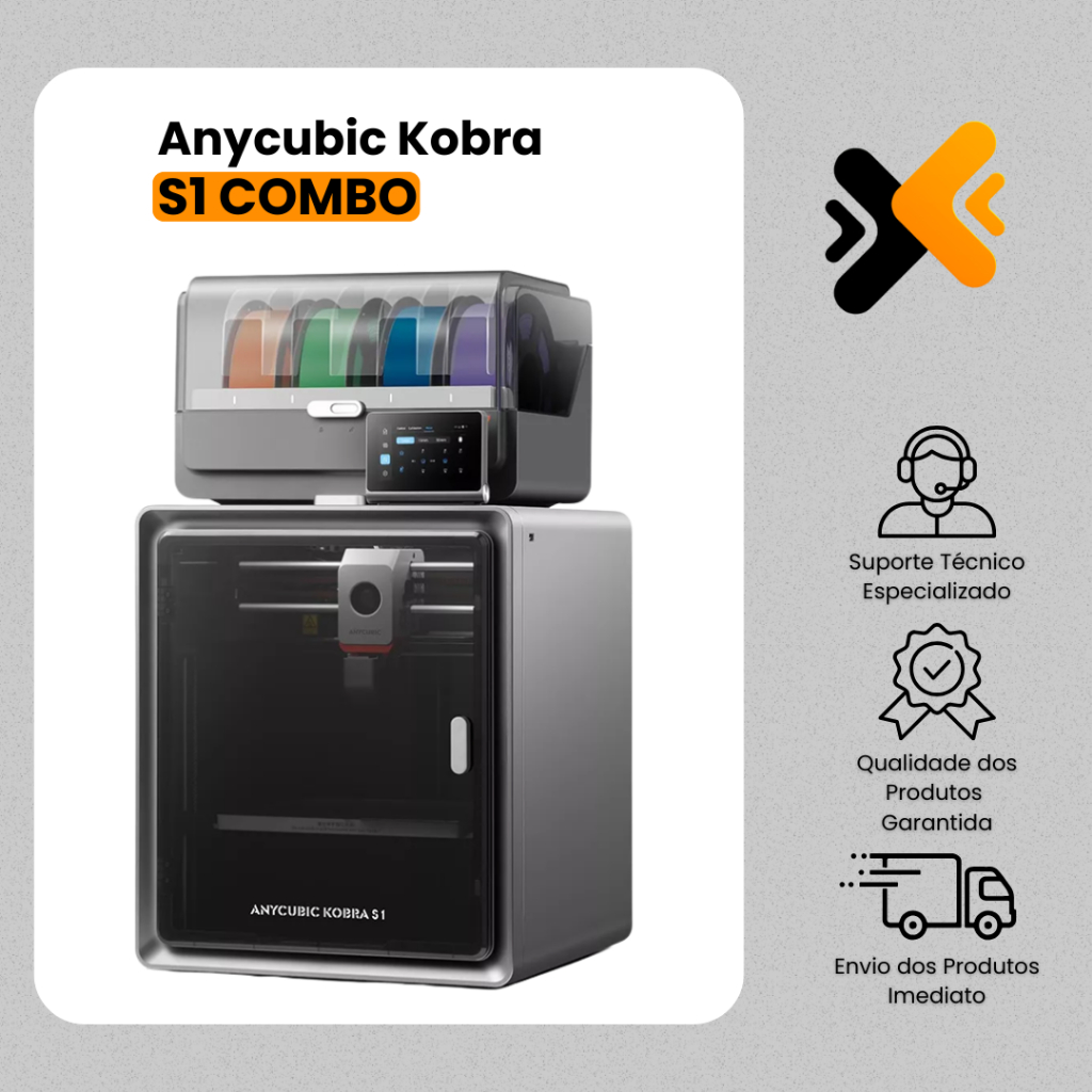 Impressora 3D Anycubic Kobra S1 • Combo Opcional (ACE Pro) • 250×250×250mm • NIC 3D Impressora 3D Anycubic Kobra S1 • Combo Opcional (ACE Pro) • 250×250×250mm • NIC 3D