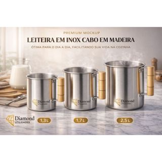 Kit 3 Canecas Leiteiras Alumínio com Cabo de Madeira Nº 12, 14 e 16 – Fogão Cozinha em Oferta na Shopee