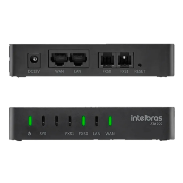Adaptador Ip Ata 200 Telefones Voip Identificaçao Intelbras Usado