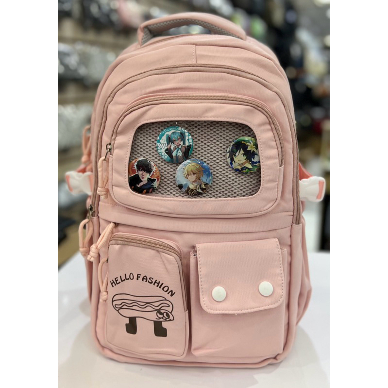 🎒 Mochila Fashion com Janela Transparente – Estilo Kawaii/Anime/MN50287