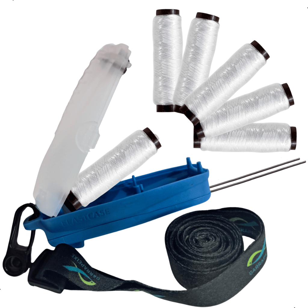 Porta Elastricot Elastcase 2em1 Com Iscador + 6pçs Linha Elastricot 100m Garrapeixe em Oferta na Shopee