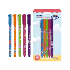 Caneta em Gel corpo estampado 0.6 Fini - Blister com 5 canetas Leo&Leo Leonora - 10361