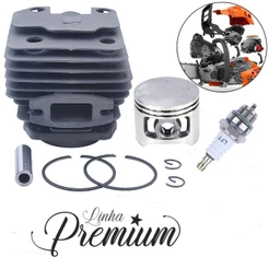 Kit Cilindro Pistão + Vela de Ignição Para motosserra Importada 45mm 52cc