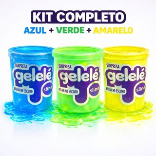 Kit 3 Slime Brilha no Escuro Divertida 3 Cores  Gelelé  Massinha Geleca Brilhante
