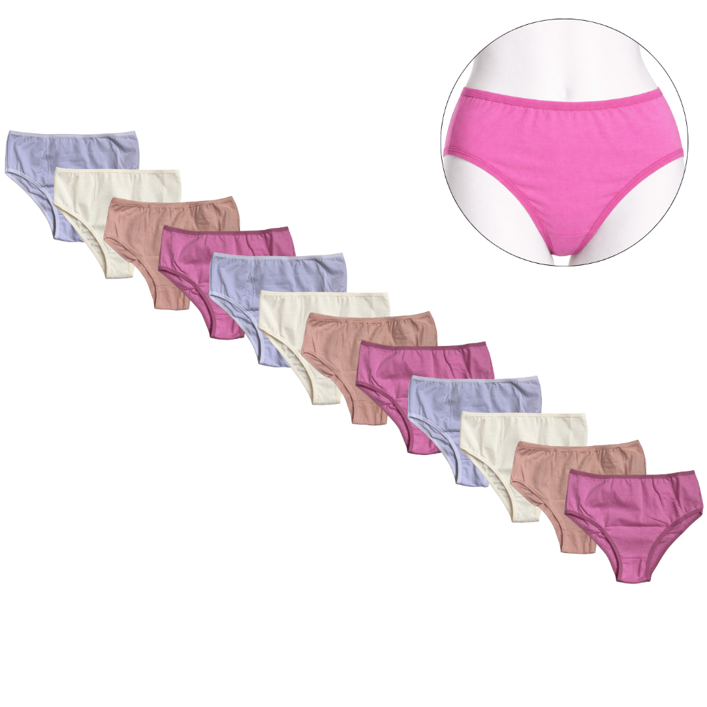 Kit 12 Calcinhas Kellynha Lisas Infantil Juvenil Tamanho 14 96% Algodão e 4% Elastano Confortável