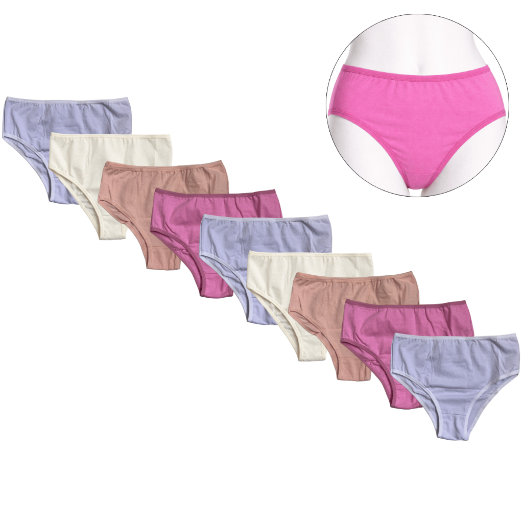 Kit 9 Calcinhas Kellynha Lisas Infantil Juvenil Tamanho 14 96% Algodão e 4% Elastano Confortável