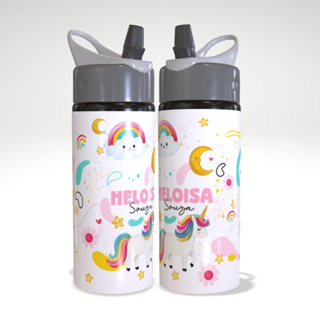 Squeeze Infantil Personalizado Nome Menina Unicórnio Sereia Escola 600ml Aluminio em Oferta na Shopee