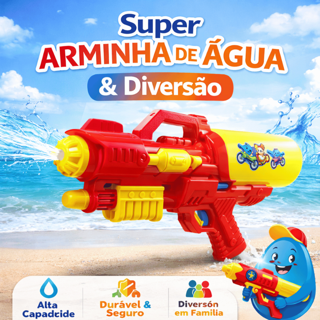 Brinquedo Arminha de Água Infantil Tipo Bazuka Pistola Lança Água Brinquedo Verão Calor Praia Piscin
