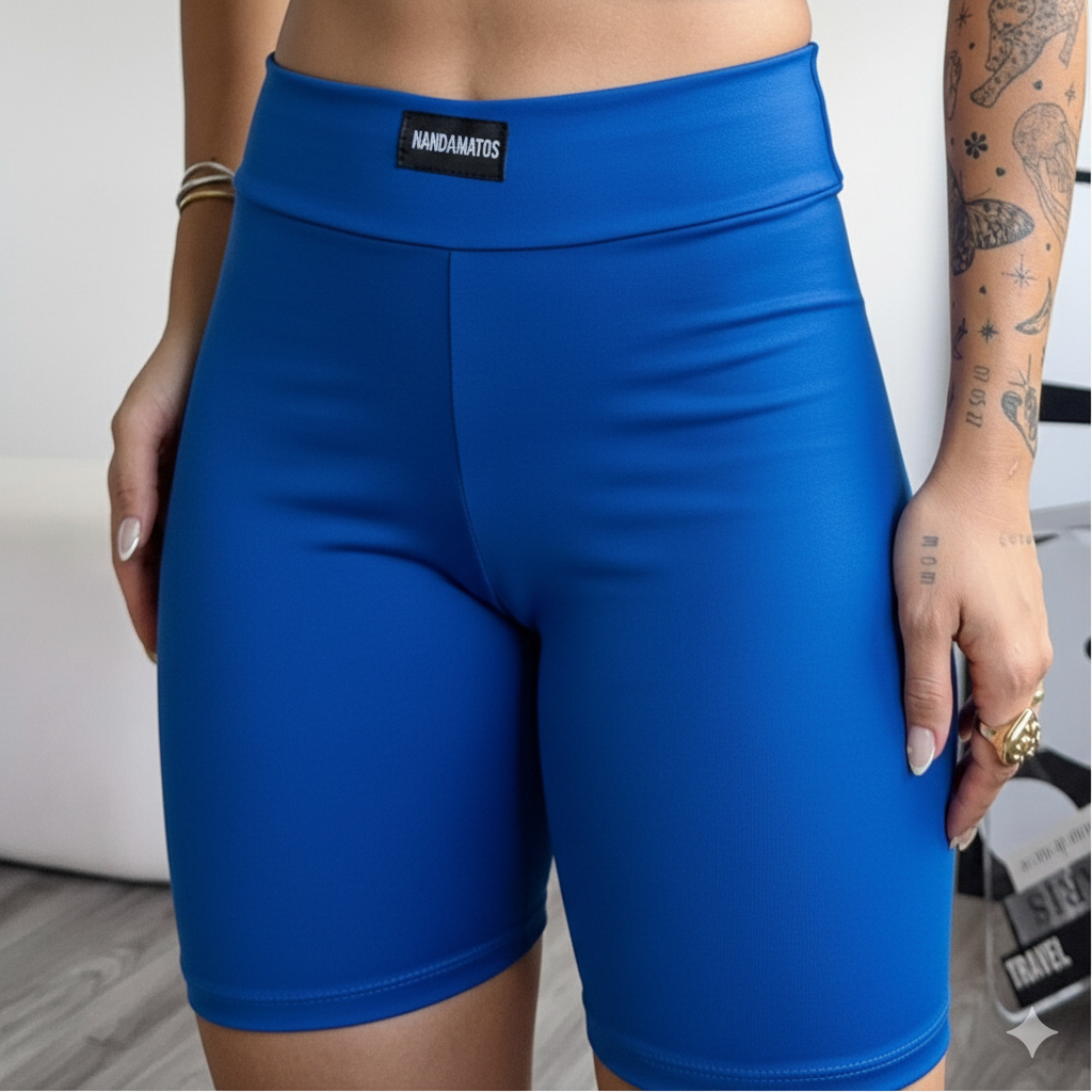 Shorts feminino academia liso Bermudinha malhar cintura alta ZERO transparência legging GROSSA