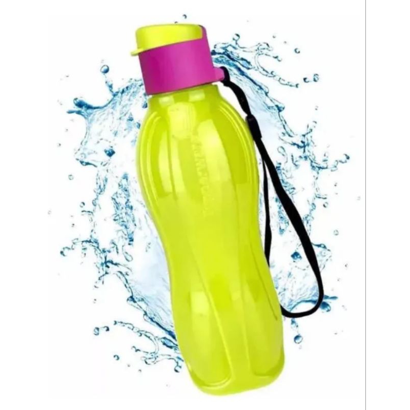 GARRAFA TUPPERWARE AMARELO NEON 500 ml COM CORDINHA