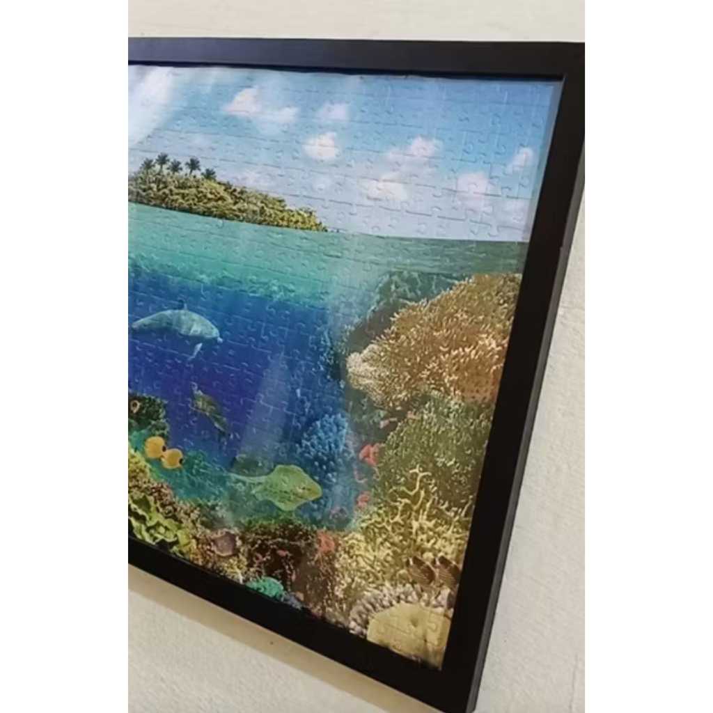 KIT 5 Moldura Lisa Quadro Quebra Cabeça 500 Peças Nano 22,3x31,3 Com Eucatex