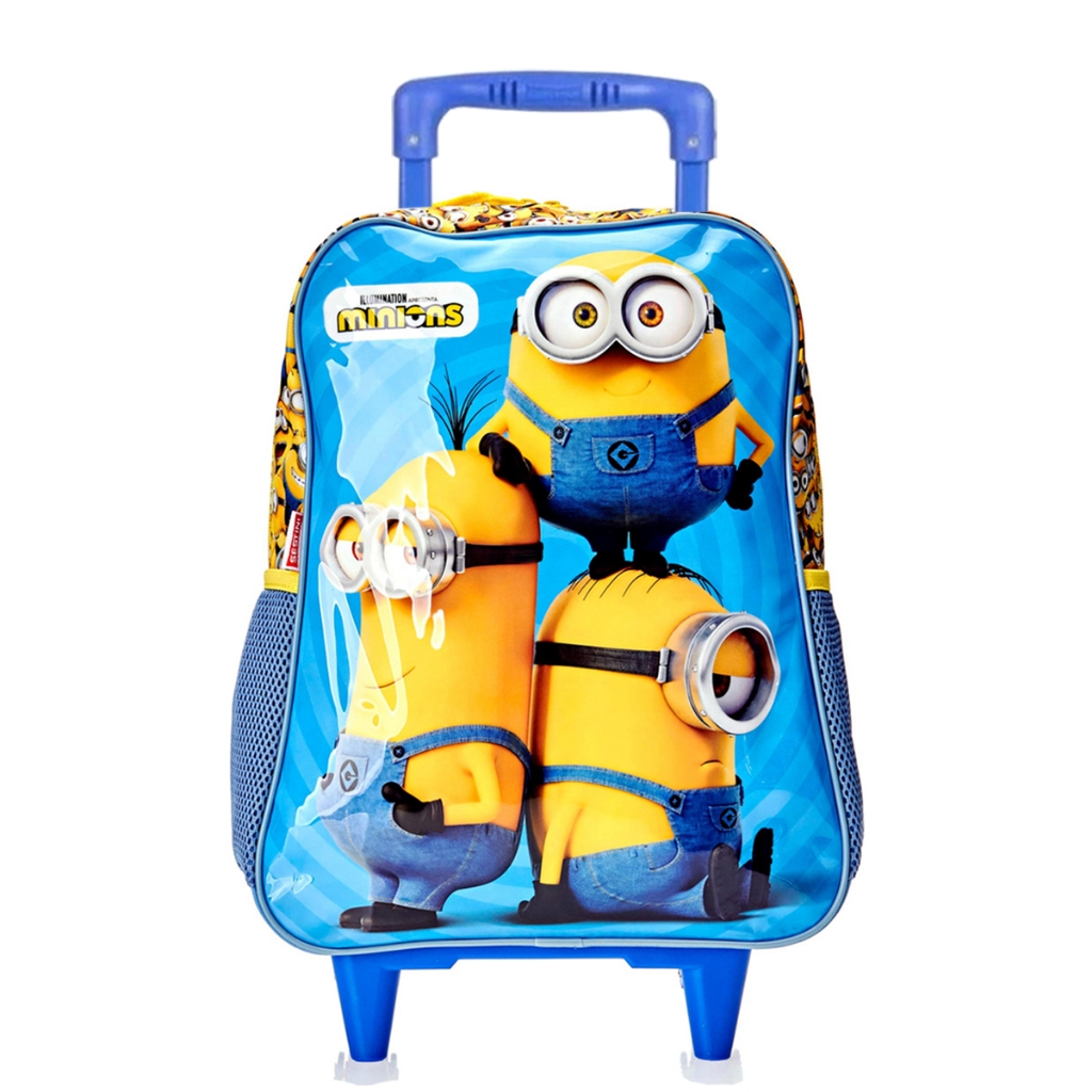 Mochila Escolar infantil de Rodinhas Minions Meu Malvado Favorito Grande Reforçada desenho Criança