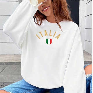Moletom Gola Redonda Estampa Italia Blusa De Frio Masculina Feminina Felpado Grosso Unissex Quentinho Liso Inverno 2026