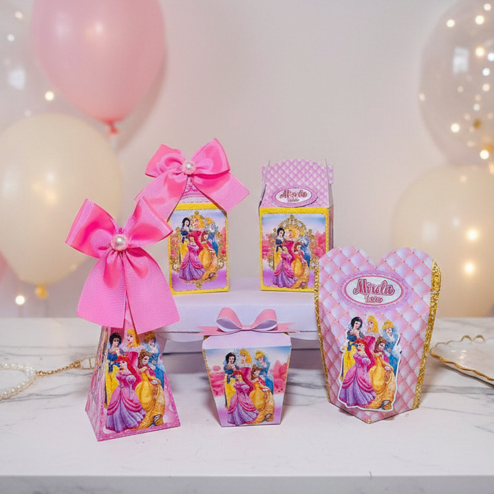 Kit Caixas Personalizados Princesas | Lembrancinhas | Festa Infantil | Aniversário | Festa