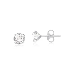 Brinco Prata 925 Pedra Zircônia 4mm