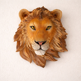Escultura Leão em Resina Realista para Decoração de Parede Sala Escritório Estante Tema Fauna em Oferta na Shopee