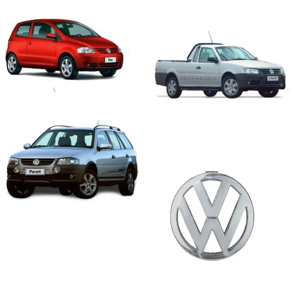Emblema Vw Parachoque Gol G4 Fox 03 ATE 09 Gol G-4/ Parati G4/ Saveiro GIV
