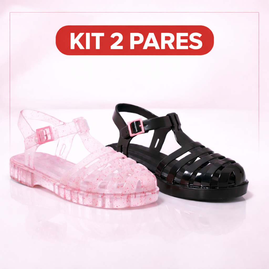 Kit 2 Pares Sandália Aranha Infantil Menina Confortável Antiderrapante Leve Promoção Volta as Aulas