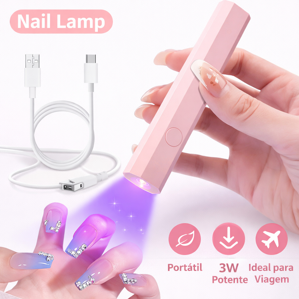 Lâmpada UV LED Mini 3W para Unhas Secagem Rápida Portátil USB em Oferta na Shopee