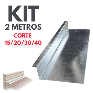 Kit 2 Metros Rufo Externo de Parede Telhado Corte 15/20/30/40 Galvanizado Chapa Chuva Vedação em Oferta na Shopee