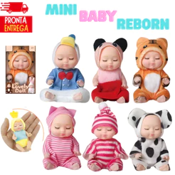Kit Com 6 Mini Bonecas Pijama Bebê Reborn Infantil Presentes Brinquedo Boneca Macia Menina Coleção