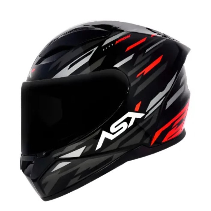 Capacete fechado ASX City Arrow Brilhante Preto/Grafite/Vermelho