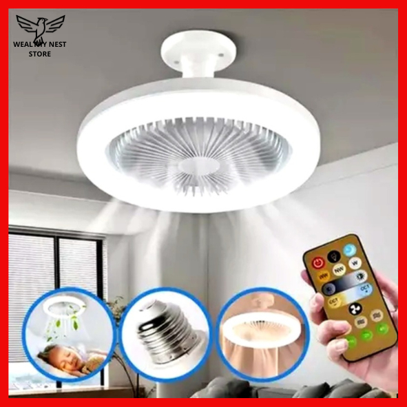Ventilador Luminária De Teto Articulável e Essência LED Novo Com Controle Remoto Bivolt