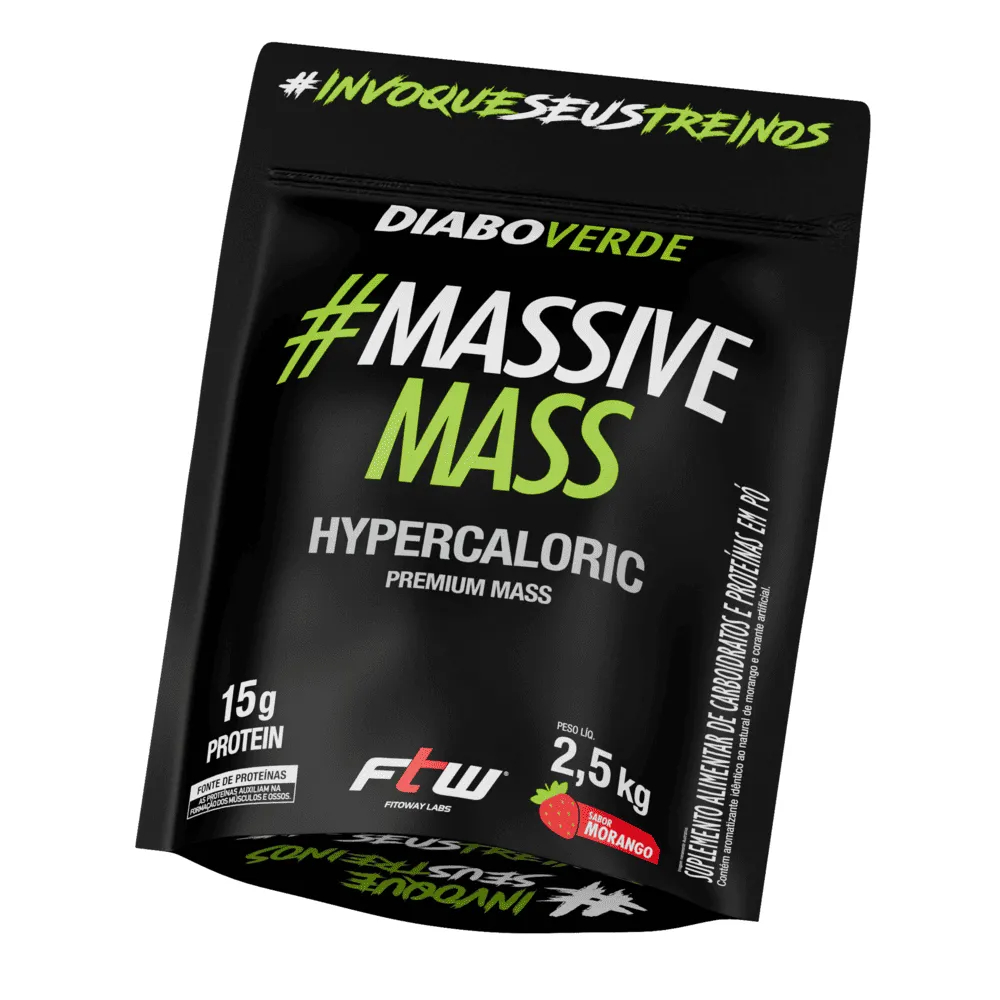 FTW Diabo Verde Hipercalórico Massive Mass 2,5kg – Alto Valor Calórico e Energético em Oferta na Shopee