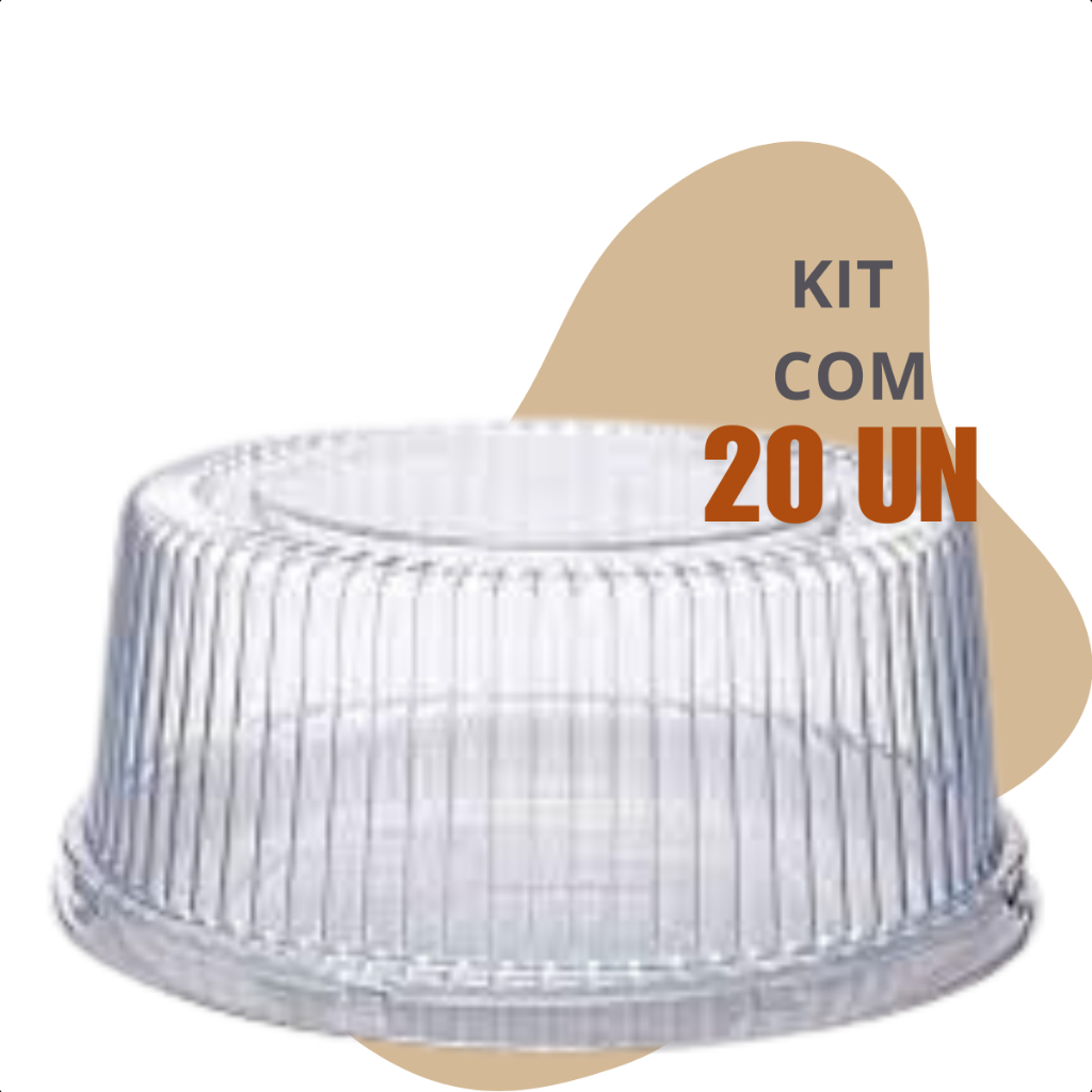 Embalagem B35r Média Bolo Torta 500g 20 Uni Cristal Promoção ATACADO