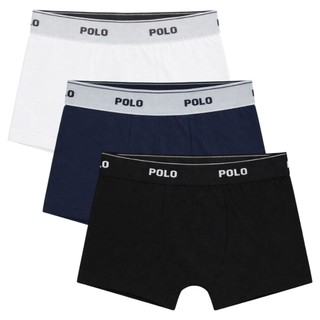 Kit 3 Cuecas Boxer Polo Cotton Infantil Kids Criança Meninos 100% Algodão Forro Duplo