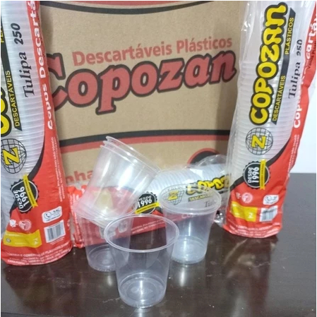Copo Drinks 250Ml Transparente Copozan PP Caixa com 200 Unidades. em Oferta na Shopee