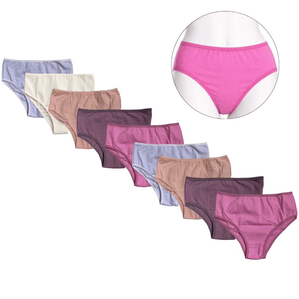 Kit 9 Calcinhas Kellynha Lisas Infantil Juvenil 96% Algodão e 4% Elastano Confortável