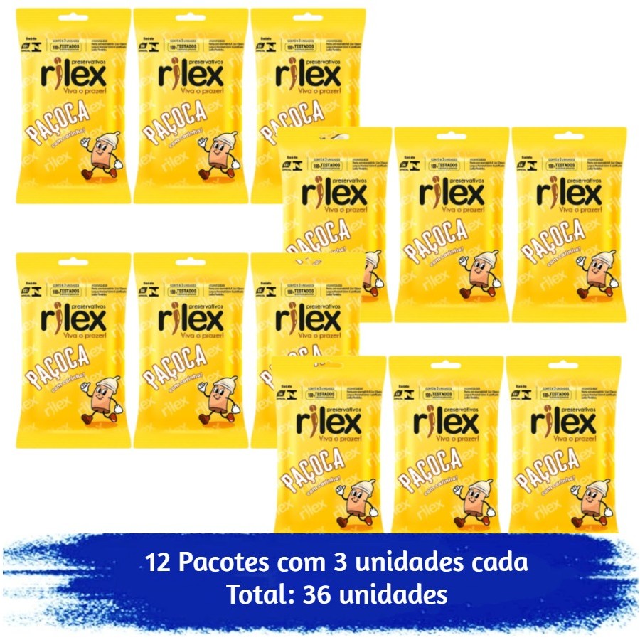 Preservativo Rilex Paçoca Com 36 Unidades 12x3