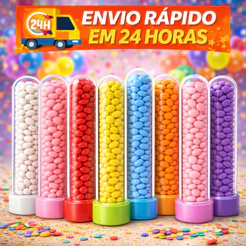 KIT 10/20/30/40 e 50 Tubetes Acrílico 13cm - Decoração Lembrancinhas Para Festa Aniversário