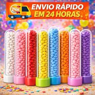 KIT 10/20/30/40 e 50 Tubetes Acrílico 13cm - Decoração Lembrancinhas Para Festa Aniversário