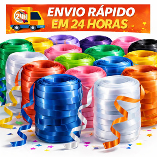 Fitilho rolo 5mm x 50m Para enfeites Arcos e Decorações Cores variadas em Oferta na Shopee