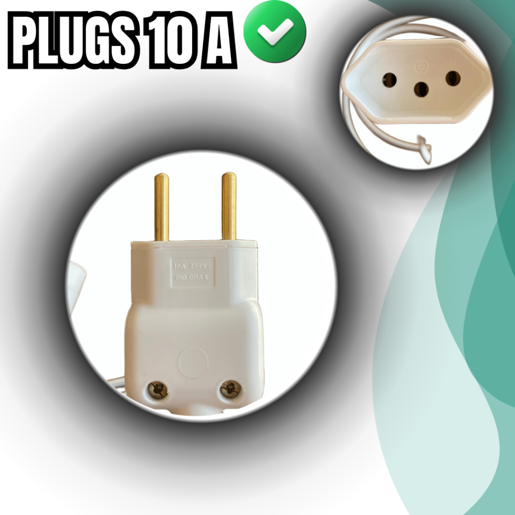 Extensão Elétrica Bivolt Cabo Prolongador Paralelo Bipolar e Tripolar 5Cm/25Cm/50Cm/1,5M/2M/3M/5M