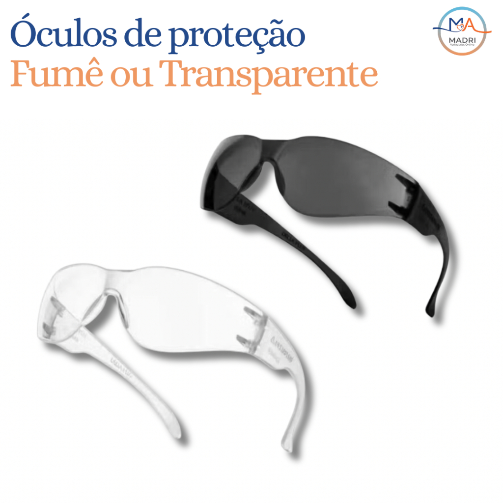 Kit 2 Óculos Proteção Águia | Transparente e Fumê - EPI de Segurança em Oferta na Shopee