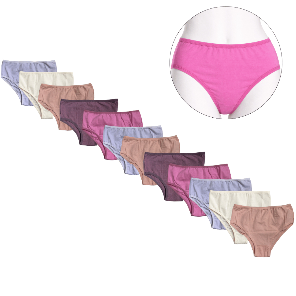 Kit 12 Calcinhas Kellynha Lisas Infantil Juvenil 96% Algodão e 4% Elastano Confortável