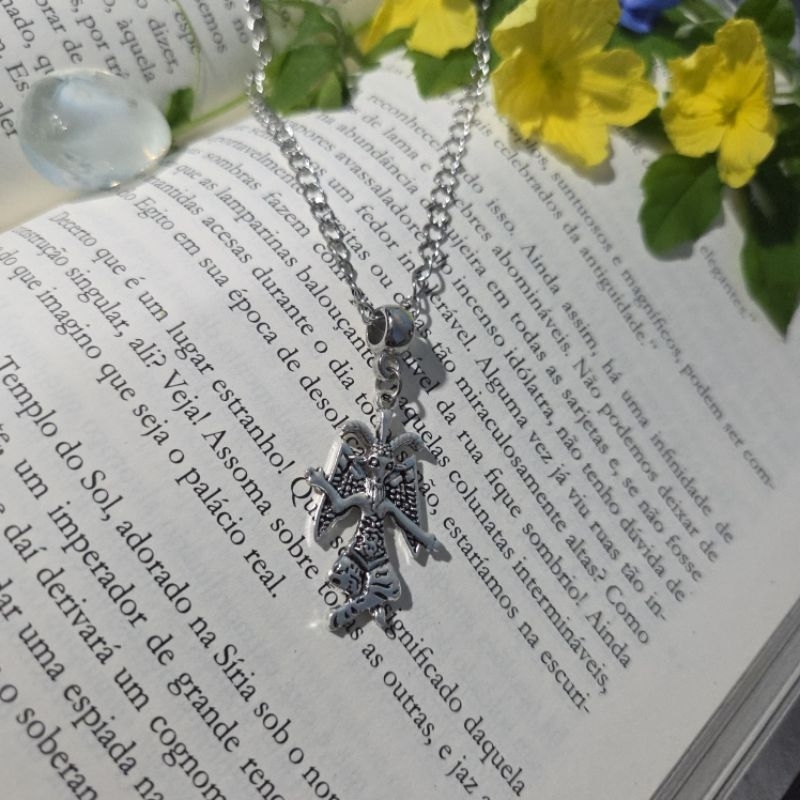 Colar Baphomet - corrente pentagrama rock