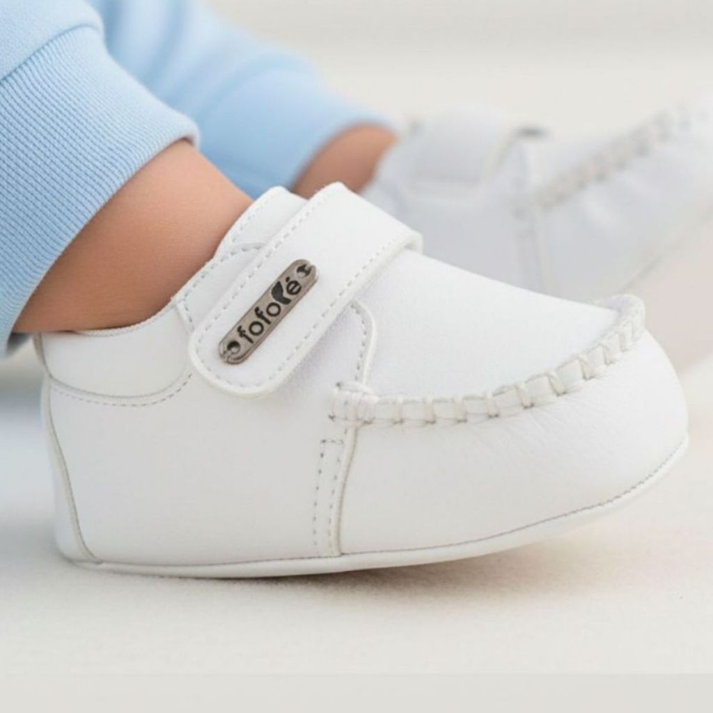 Sapatinho de Bebê Menino Confortável Mocassim com Velcro Primeiros Passos - 13 ao 17