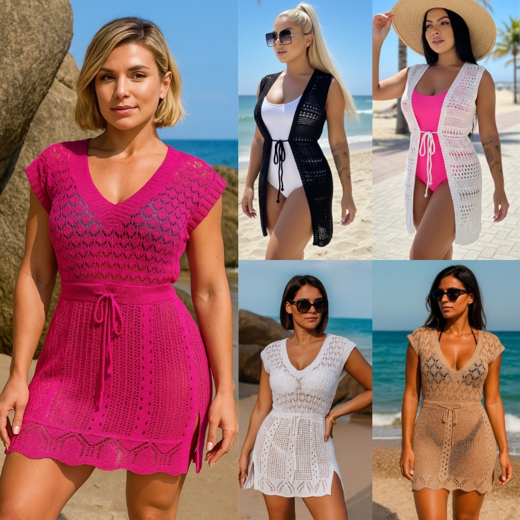 Saida de Praia Feminino Vestido Moda Blogueira Fenda c/ Laço Shorts Curto em Oferta na Shopee