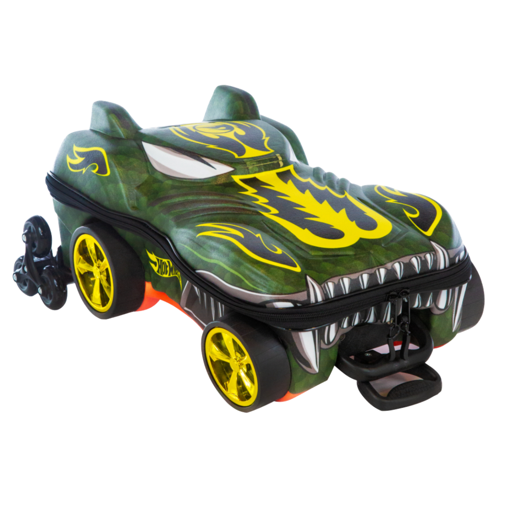 Mochila HotWheels Com Rodinhas Carro Racing Escolar